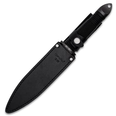 Honshu Midnight Forge Fighter Knife And Sheath Stainless Steel Blade