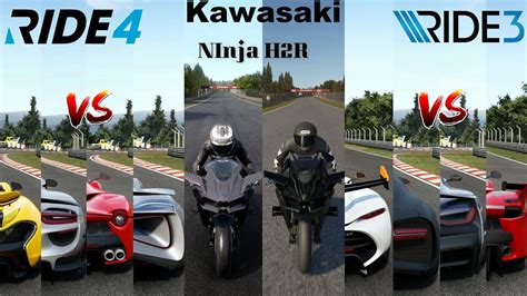 Kawasaki Ninja H2r Vs Top 10 Hyper Cars Ride 3 Vs Ride 4 Which One