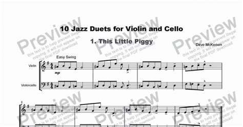 10 Jazz Duets For Violin And ’cello Download Sheet Music Pdf File