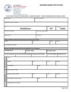 Fillable Online City Of Middletown Ny Fire Department Fax Email Print