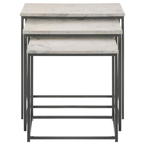 Medora Piece Marble Top Nesting Table Set White Coaster