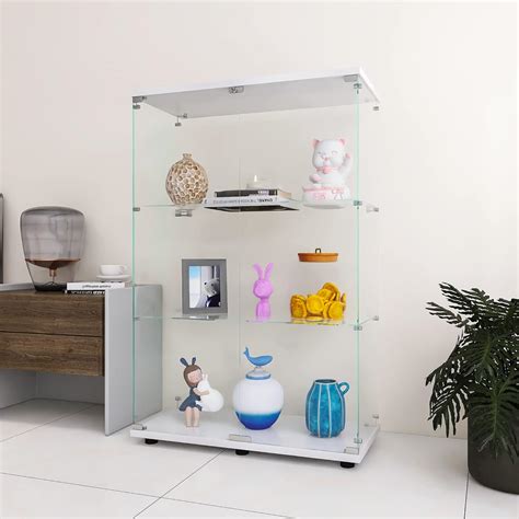 Lft Huimei Y Vitrina De Cristal Con Estantes Con Puerta Doble