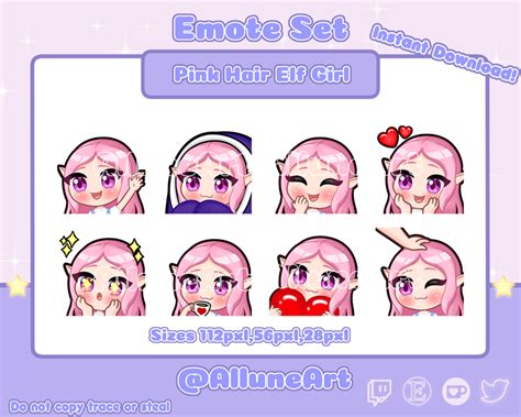 Cute Elf Girl Pink Hair Pngtuber Chibi Streamer Discord