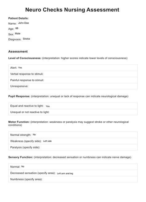 Neuro Checks Nursing And Example Free Pdf Download