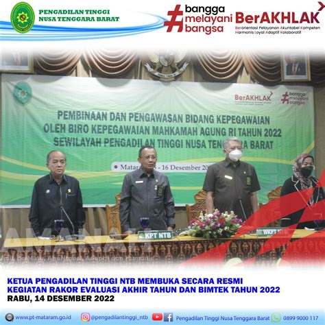 KETUA PENGADILAN TINGGI SECARA RESMI MEMBUKA KEGIATAN RAKOR DAN BIMTEK