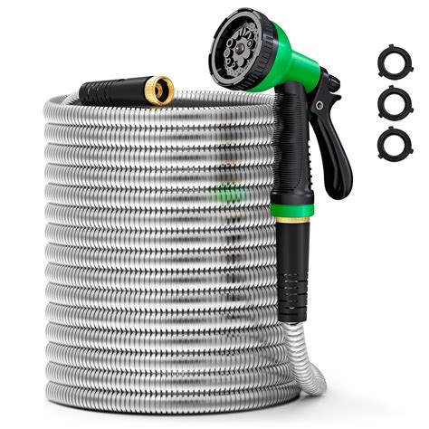 100ft 304 Stainless Steel Metal Garden Hose Heavy Duty Water Hose For