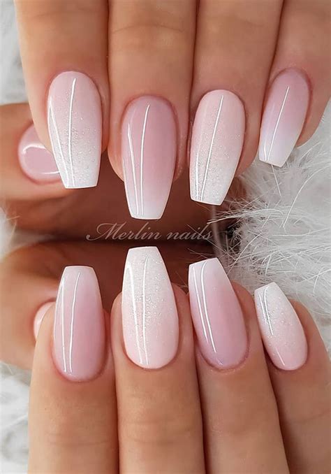 French Ombre Coffin Long Short False Nails Glossy Acrylic 24 1