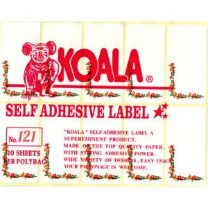 Jual Koala Self Adhesive Label Sticker Undangan Nama No