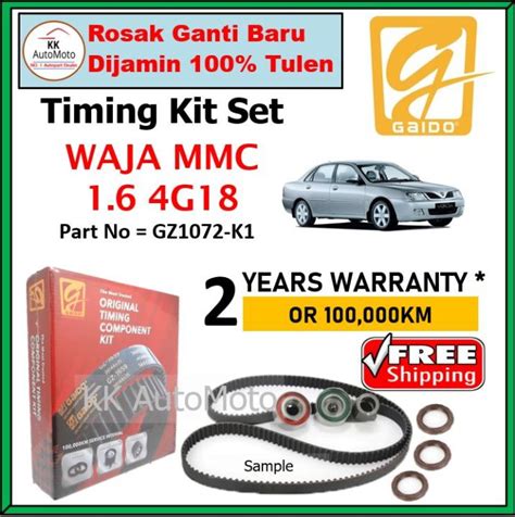 Gaido Set Timing Belt Component Kit For Proton Waja Mmc G