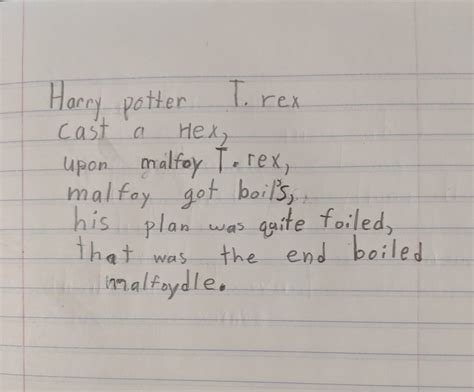 A Poem I Wrote About Harry And Malfoy In 2nd Grade Harrypotter