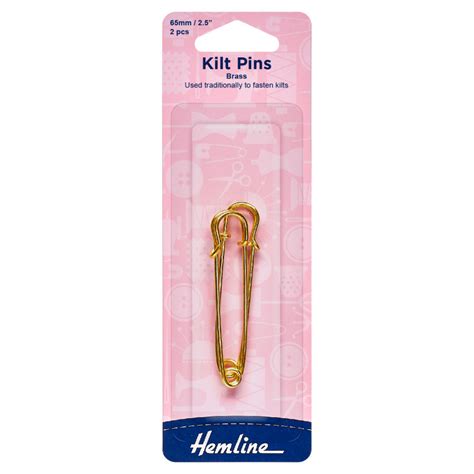 Hemline Gold Kilt Pins 65mm Clark Craft Products