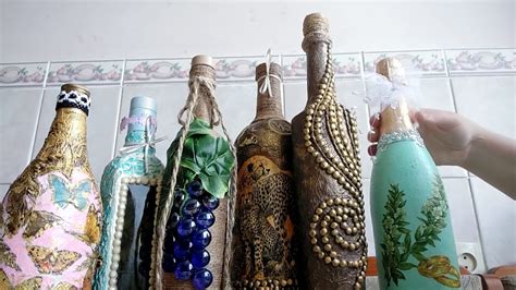 Идеи декора бутылок. Декор своими руками за 7 минут. Bottle decor ...
