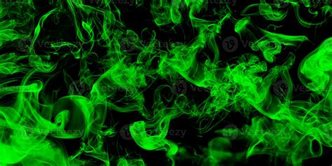 Abstract Green Smoke On Black Background Stock Photo At Vecteezy