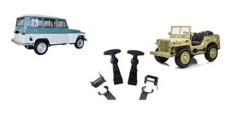 Par Prendedor De Capo Jeep Willys Rural F75 Em Borracha