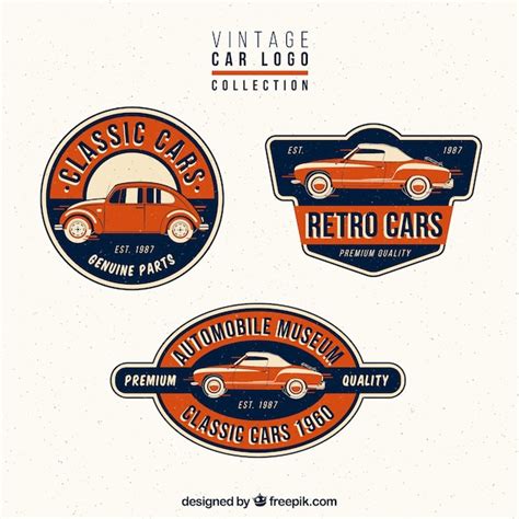 Collection of vintage car logos Vector | Free Download