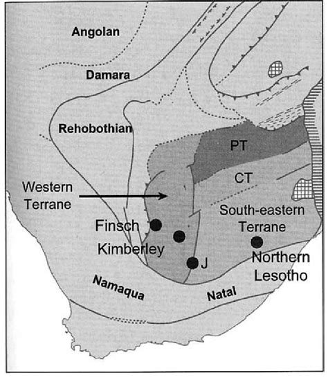 Schematic geological map of the Kaapvaal craton showing the studied... | Download Scientific Diagram