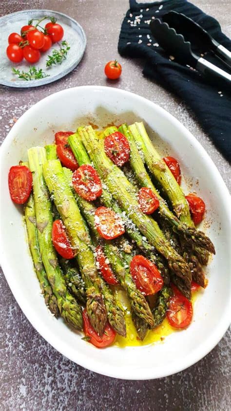 Gr Ner Spargel Aus Dem Ofen Mit Parmesan Lydiasfoodblog