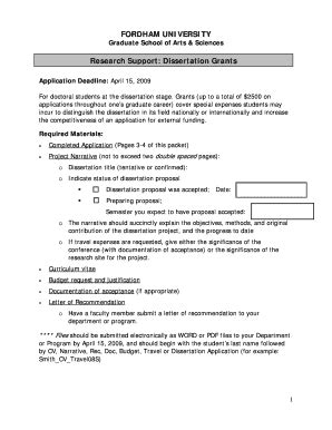 Fillable Online Fordham For Departmental Review Committee Only