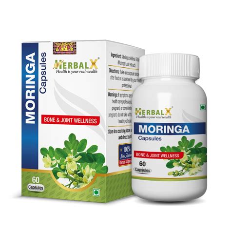 Herbalx Moringa Capsule Complete Green Superfood Bone And Joint Wellness 60 Vegan Capsules