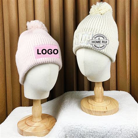 Supplier Fashion Custom D Embroideried Logo Women Beanies With Pom Pom