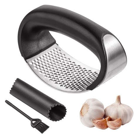 Multi Function Manual Garlic Presser Curved Garlic Grinding Slicer