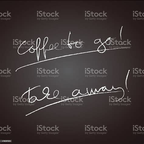 Coffee To Go Take Away Handwriting Stock Illustration Download Image Now Black Color Cafe