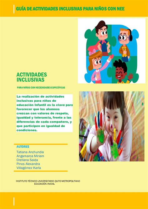 Calaméo GUÍA ACTIVIDADES INCLUSIVAS PARA NIÑOS CON NEE