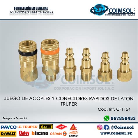 Juego De Acoples Y Conectores Rapidos De Laton Truper Corporacion