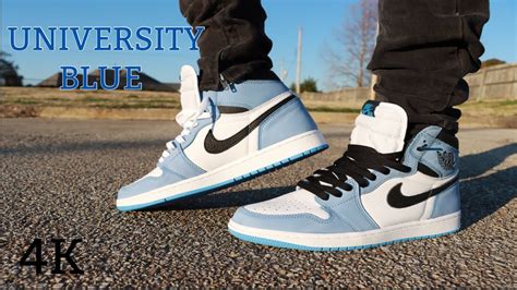 AIR JORDAN 1 UNIVERSITY BLUE REVIEW ON FEET W LACE SWAP YouTube