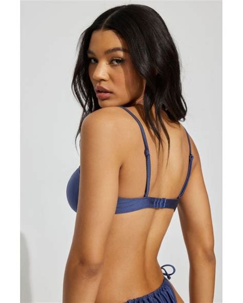 Garage Underwire Balconette Bikini Top In Blue Lyst