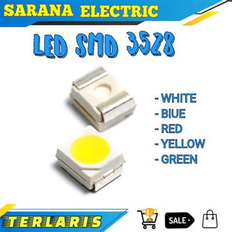 Jual LED 3528 SMD CHIP WARNA BIRU PUTIH MERAH KUNING HIJAU LED DIODA