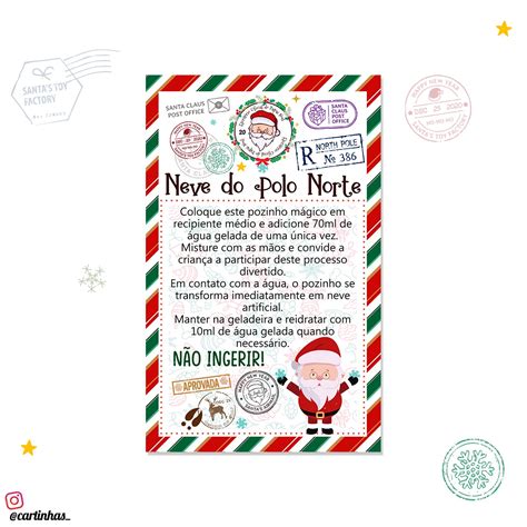 Carta Do Papai Noel Neve Selos E Carimbos Do Polo Norte