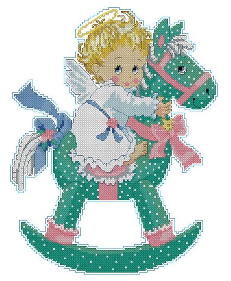 Angel Baby Cross Stitch Pattern Colorful Art DIY X-stitch | Etsy