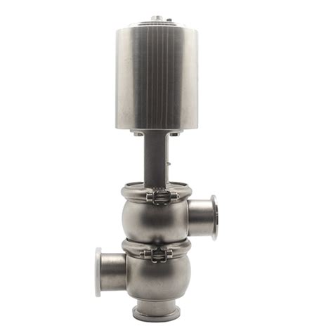 F Type Pneumatically Manual Divert Seat Valve Sanitary Valves QiMing