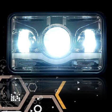 Faros Led Cuadrados X Con Ojo De Demonio Rojo Drl Meses Sin Intereses