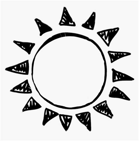 Sunemoji Emoji Draw Tumblrdraw - Sun Black And White, HD Png Download , Transparent Png Image ...