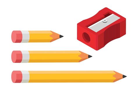 Pencil Vector Design Pencil With Different Lengths And Red Pencil