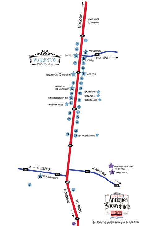 Round Top Antiques Show Map