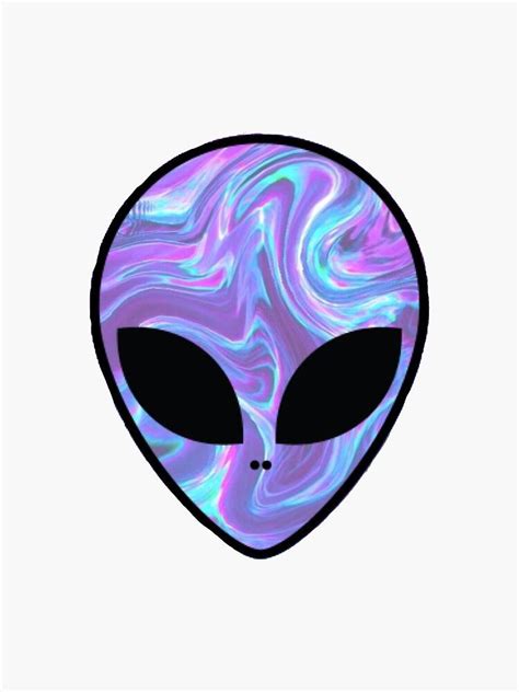 Holographic Alien Sticker By Sluggishsloth Redbubble Phone Stickers