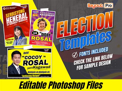 Election Photoshop Templates Political Psd Files Barangay Banner Psd Instant Download Etsy