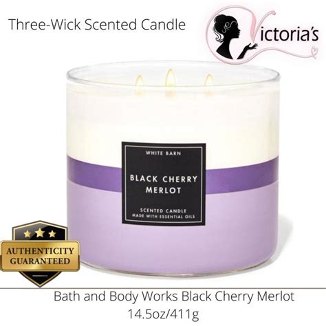 Authentic Bath And Body Works Black Cherry Merlot 3 Wick Candle Lazada PH