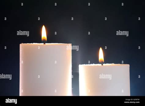 Two Candles Lit And Aura Stock Photo Alamy