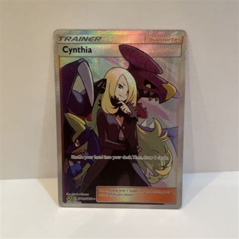 Pokemon S M Hidden Fates Cynthia Full Art Fa Shiny Vault Holo Rare