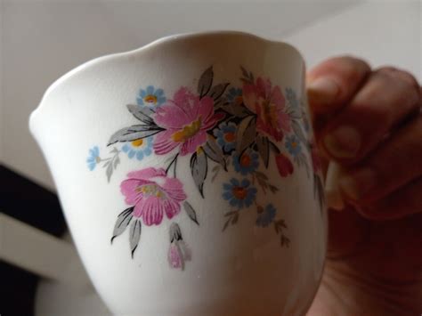 Vintage Adderley Fine Bone China Flora Teacup And Saucer Pink Flowers