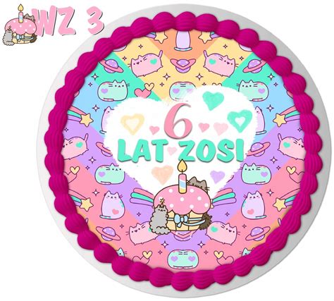 Op Atek Na Tort Pusheen Cat Urodziny Dziecka Y