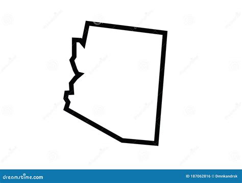 Arizona Outline Map State Shape Stock Vector Illustration Of Abstract