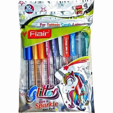 Flair Xtra Sparkle Glitter 10 Colours Gel Pen 1 SET Rokomari