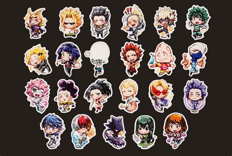 Boku No Hero Academia Cute Chibi Vinyl Sticker Bnha Hero Etsy