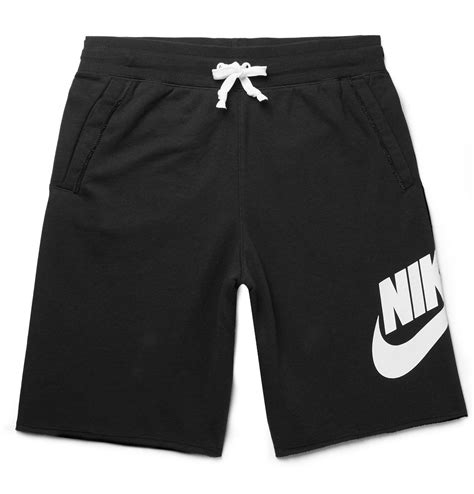 Nike Sportswear Logo Print Loopback Cotton Blend Jersey Shorts Black Nike