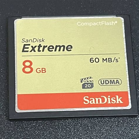 【やや傷や汚れあり】サンディスク Sandisk コンパクトフラッシュ Compact Flash Cf 8gb Extreme 60mb S Udma 動作 フォーマット済みの落札情報詳細